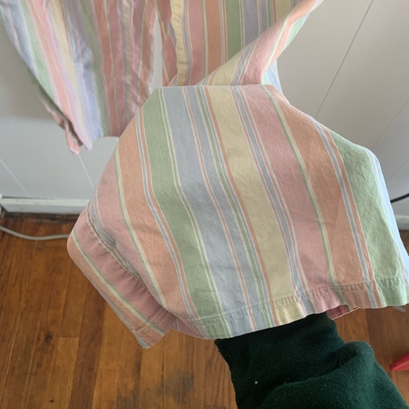 L.L. Bean Vintage Flowy Paper Bag Waist Pants | Rainbow Pattern | Small - Picture 3 of 7